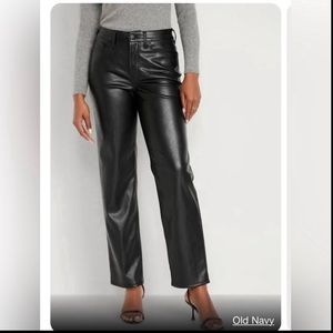 NWT! Old Navy faux leather O.G straight pants